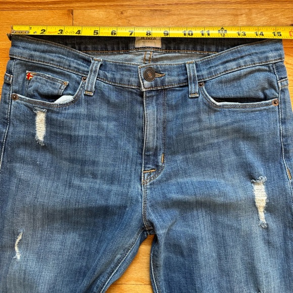 Hudson Tilda Midrise Straight Cuff Distressed Blue Ankle Jeans - Picture 8 of 10